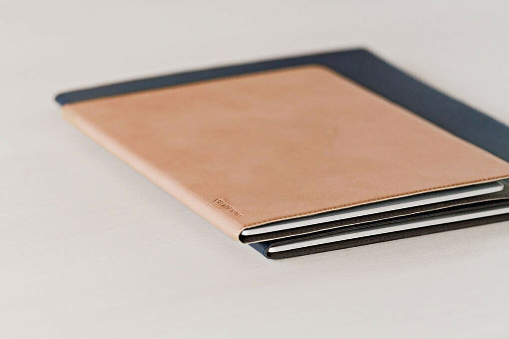 Fujitsu QUADERNO A5 Exclusive Cover Beige Navy FMVC51B Dedicated Leather Taste