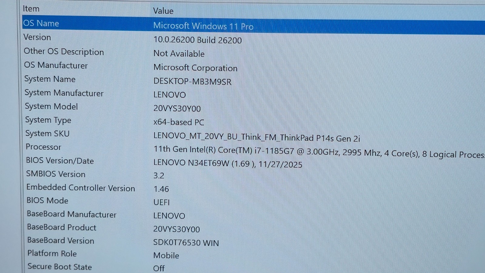 Lenovo ThinkPad P14S Gen 2 Intel i7-1185G7, 48GB RAM, 1TB SSD NVIDIA T500 Touch