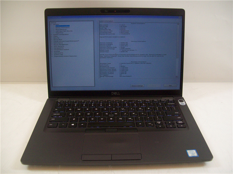 Dell Latitude 5400 Laptop i7-8665U 1.9GHz 16GB 512GB SSD Win 10 COA Grade C