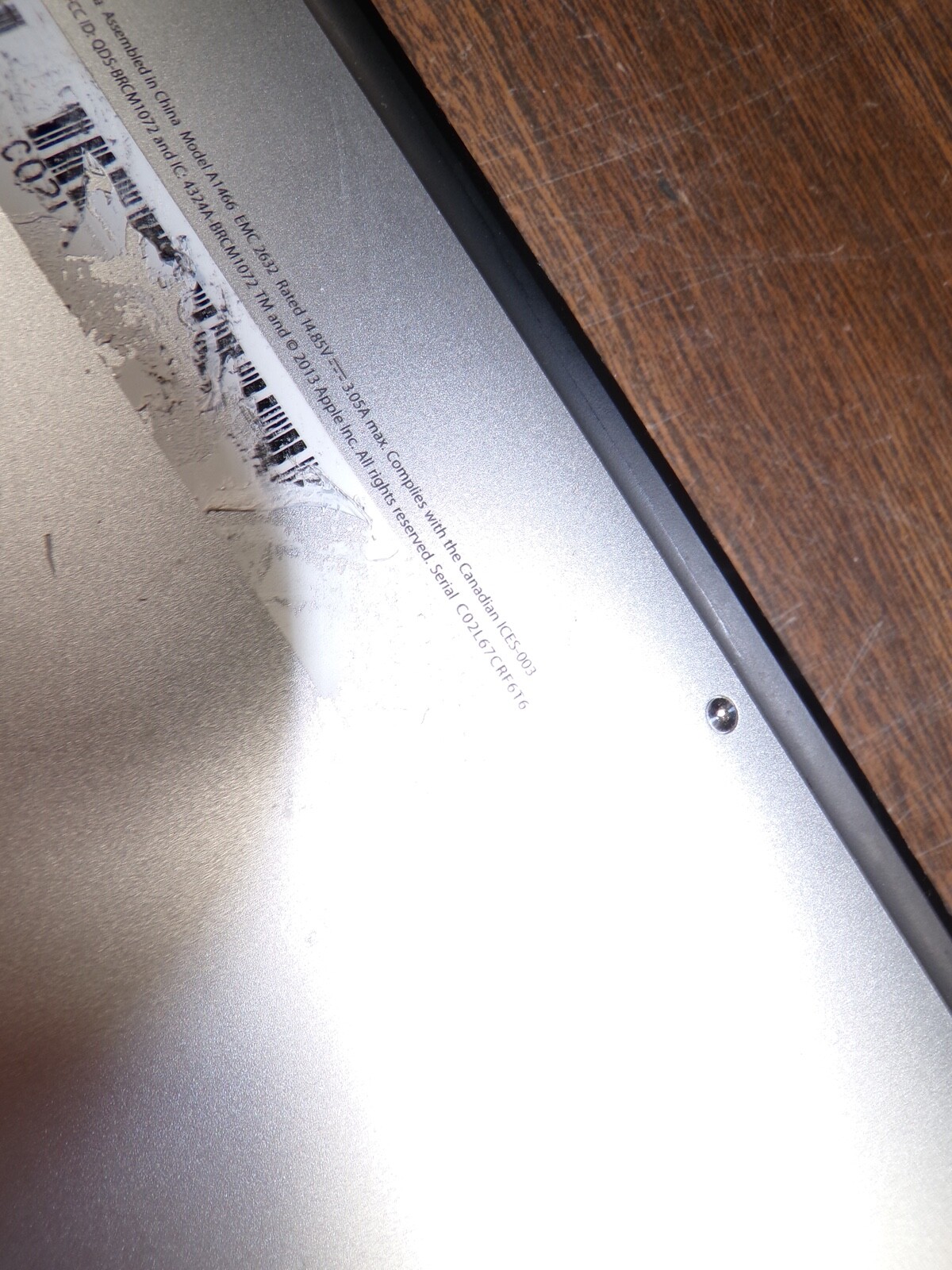 MacBook Air “Core i5″ 1.3 13” (Mid-2013) 1.3 GHz Core i5 (i5-4250U) 4GB RAM