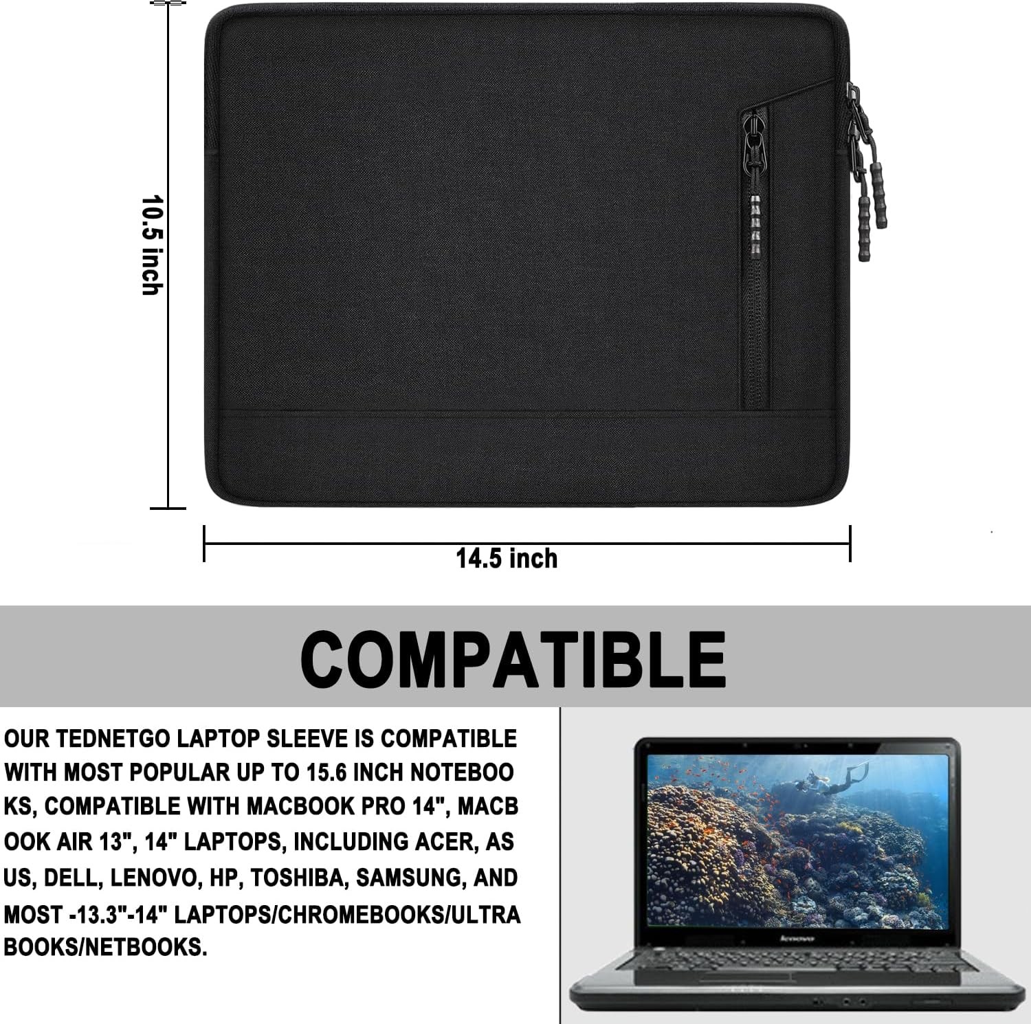 Laptop Sleeve 14 inch, Shockproof Protective Laptop Case for Apple MacBook Pro