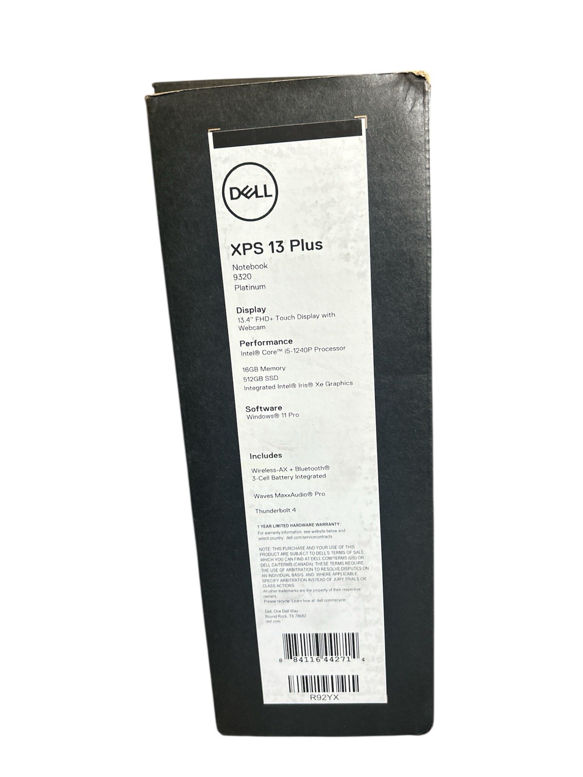 Dell XPS 13 Plus 9320 Platinum i5-1260P 512GB SSD 16GB Memory – Windows 11 Pro