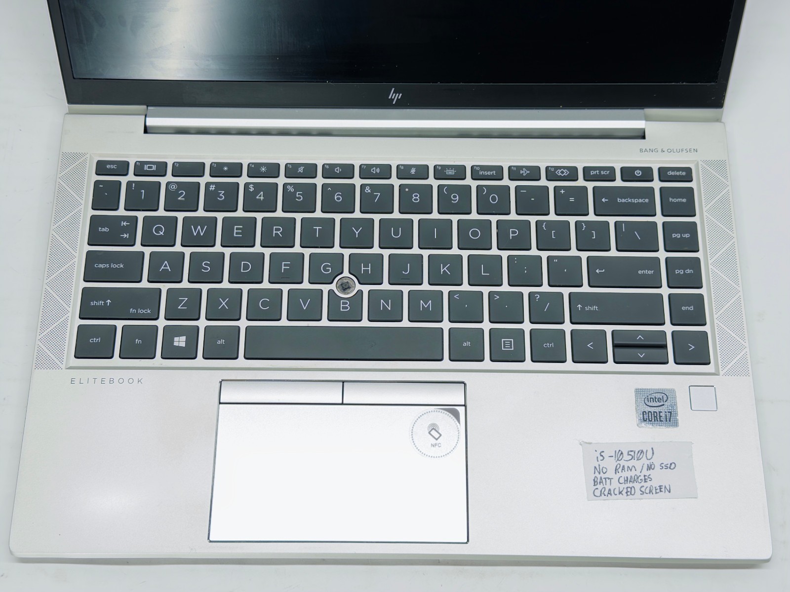 HP EliteBook 840 G7 i7-10510U 4c 8t NO RAM OR STORAGE CRACKED DISPLAY