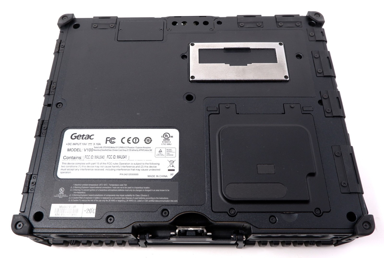 GETAC V100 10.4″ MULTITOUCH RUGGED NOTEBOOK, I7-U640, 4GB, NO HDD+BATTERY – READ
