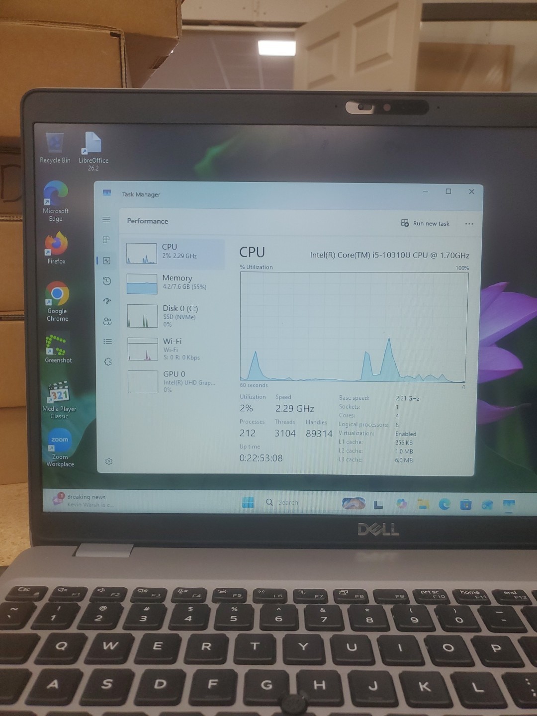 Dell Precision 3550 Laptop – i5-10310U 8GB 256GB SSD 15.6″ 051326-3