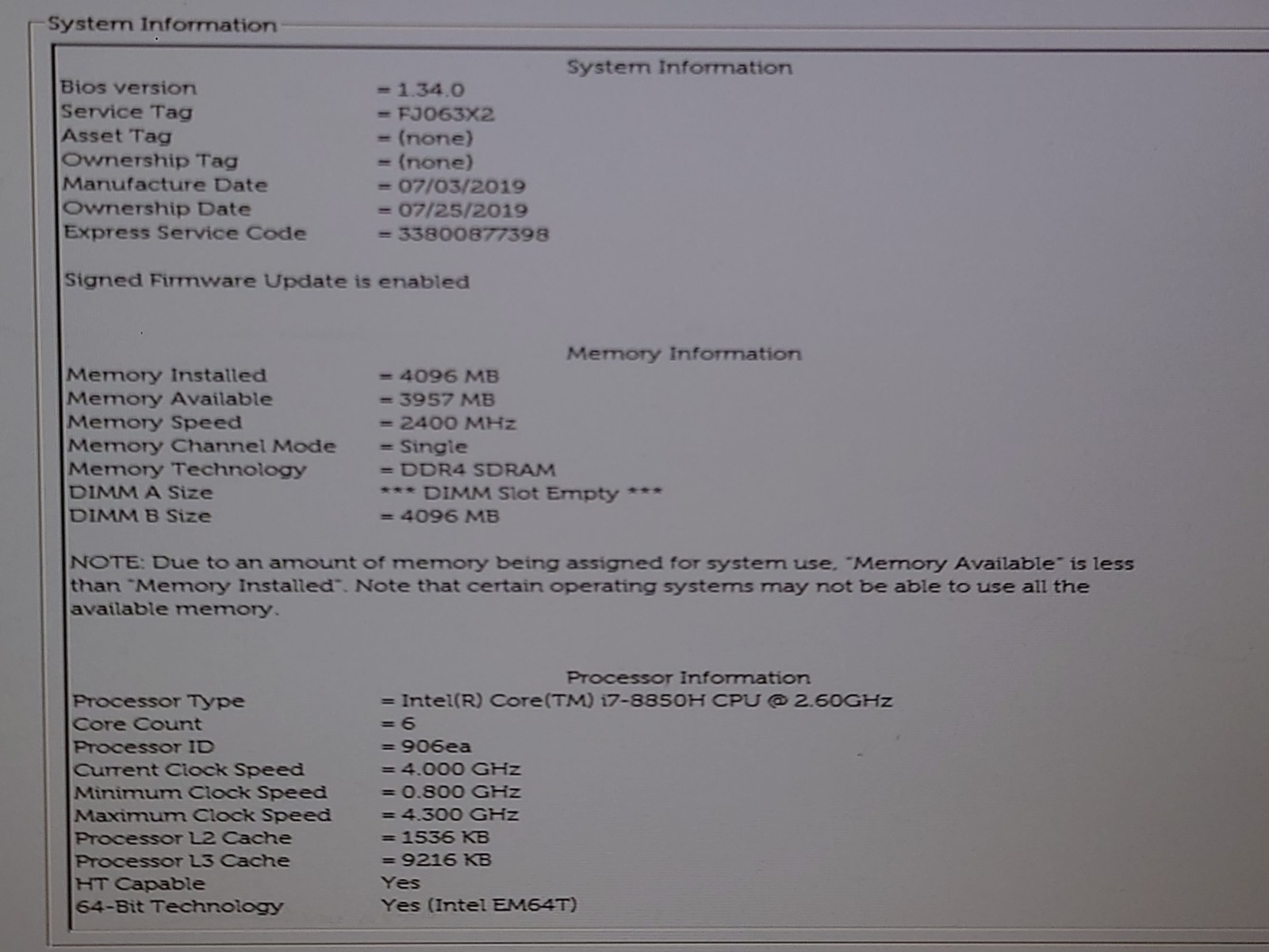Dell Latitude 5591 15.6″ FHD i7-8850H 4GB RAM No OS/SSD