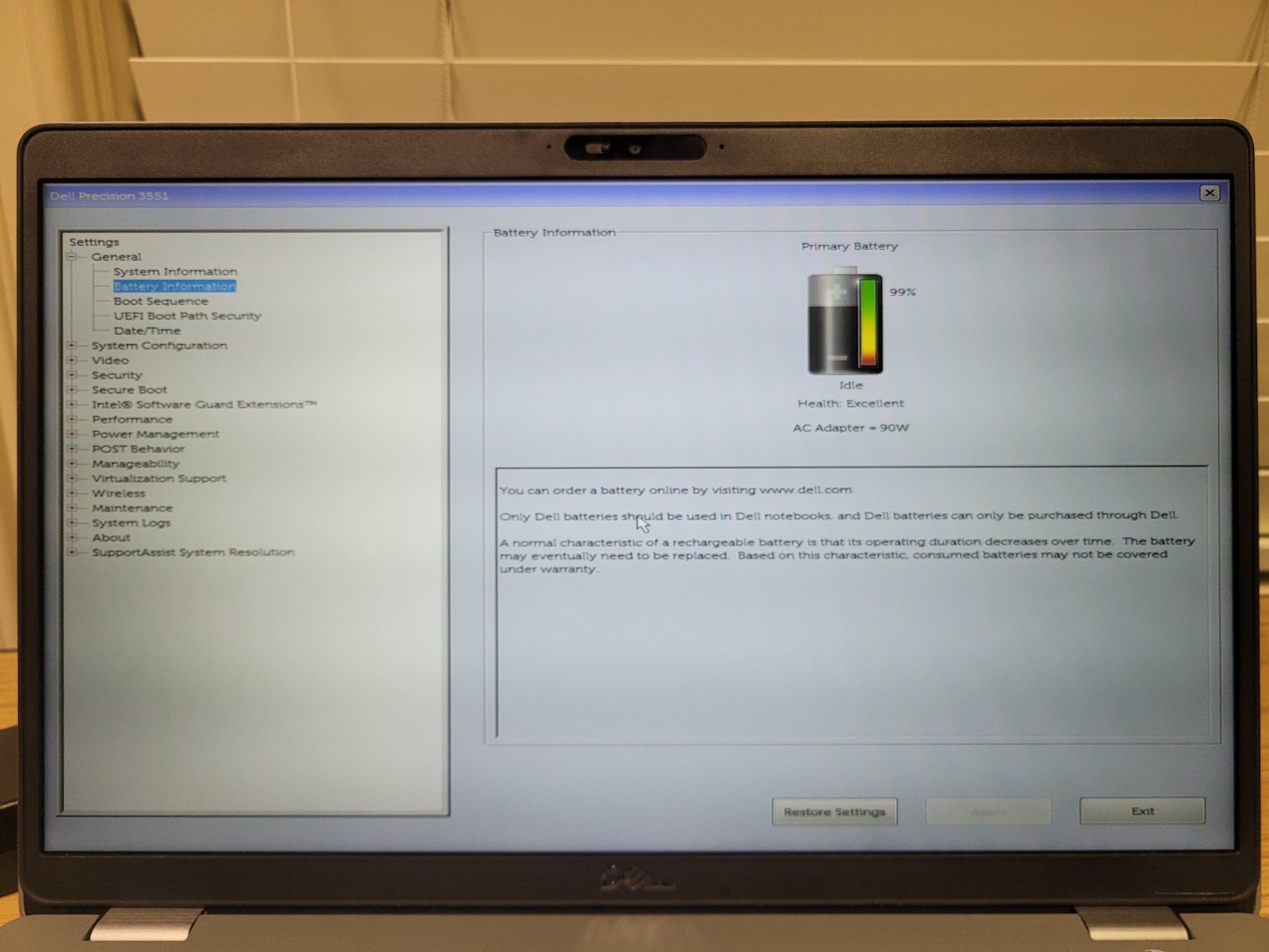 Dell Precision 3551 Laptop i5-10400H 10th Gen 16GB RAM 256GB SSD Win 11 Pro