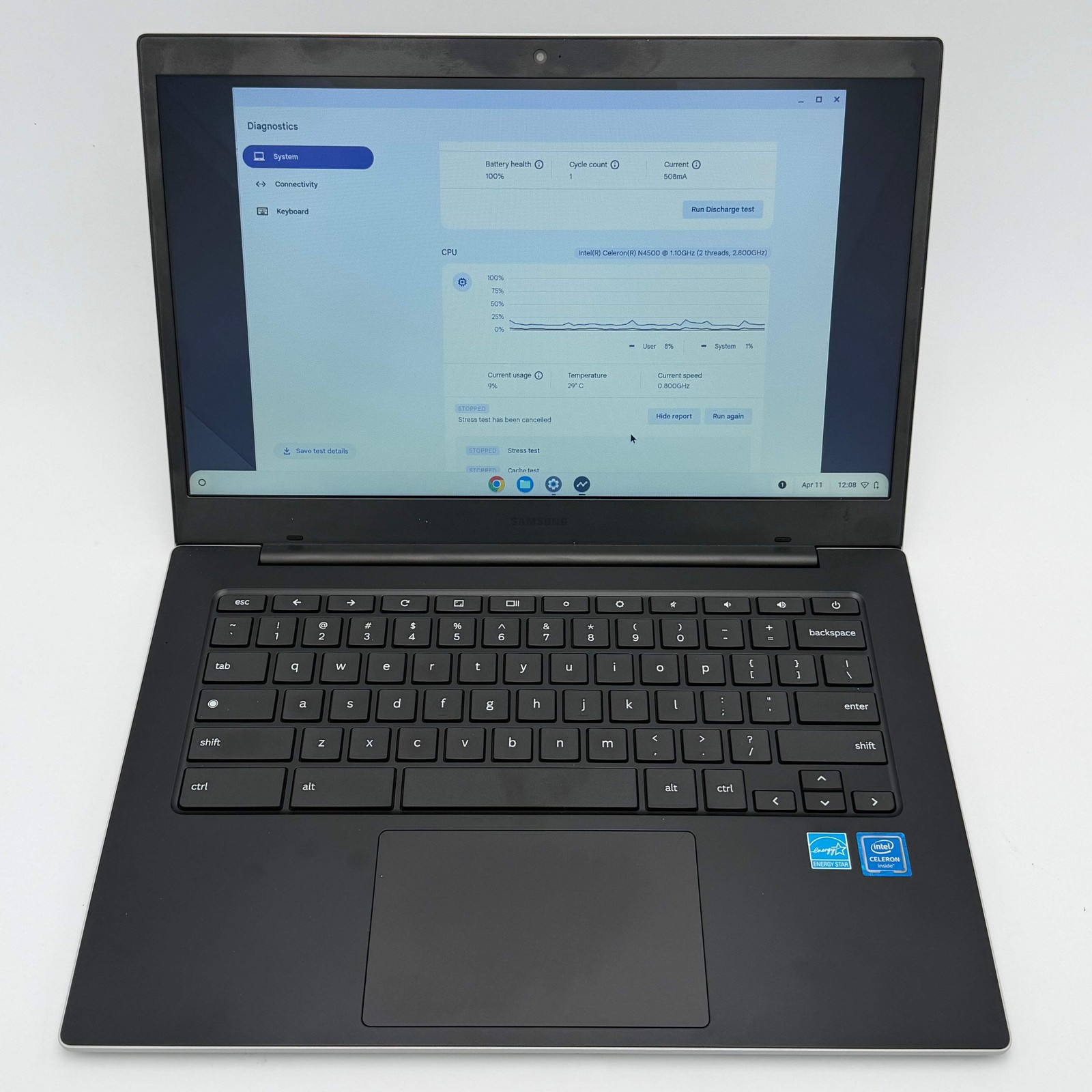 Samsung Chromebook XE345XDA 14″ Intel Celeron 4GB RAM 32GB Silver + Charger – Go