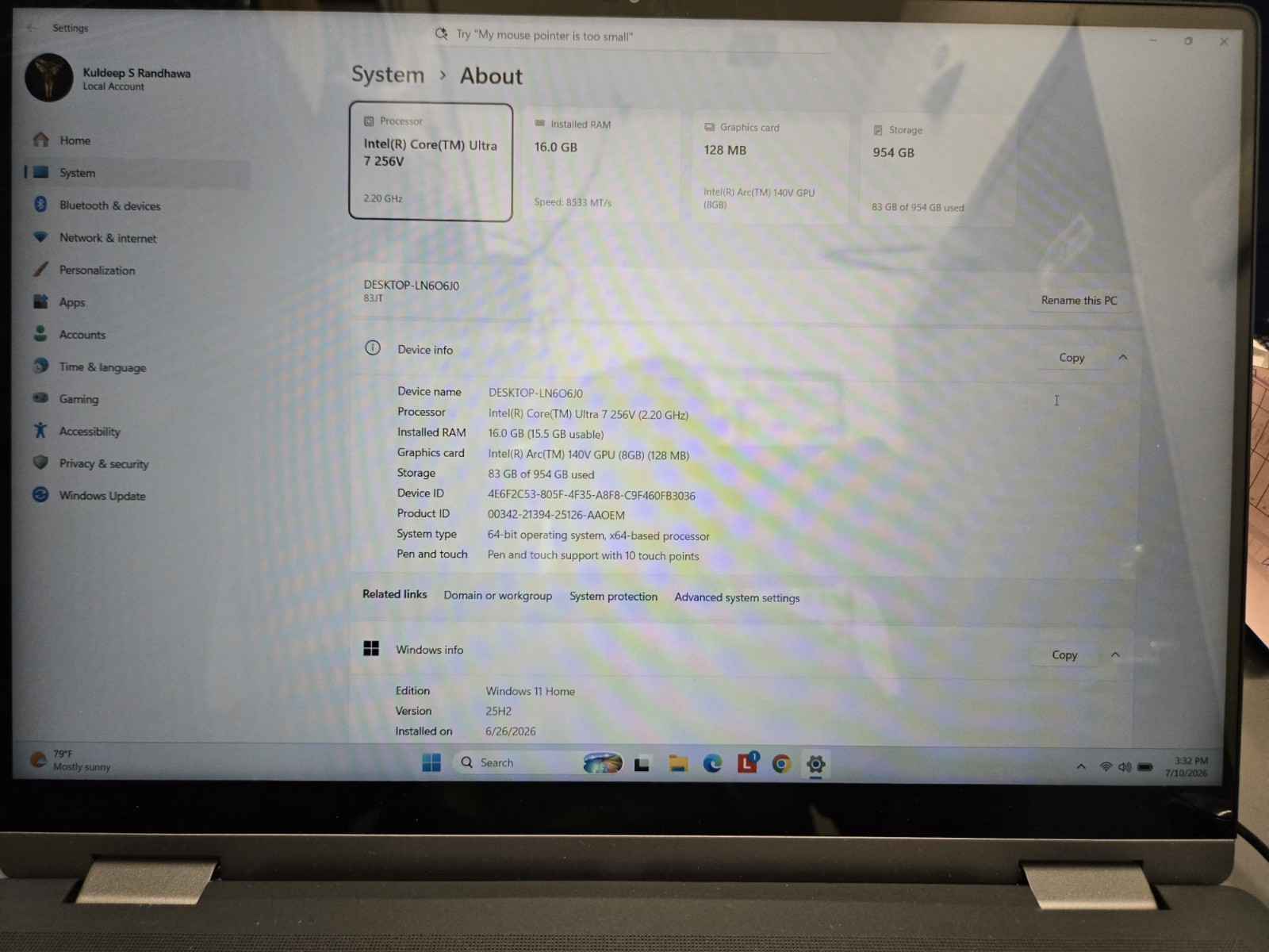Lenovo Yoga 7 2-in-1 16ILL10 16″ Core Ultra 7 256V 2.2GHz 16GB 1TB SSD