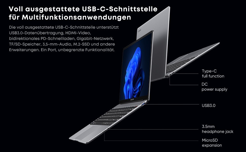 CHUWI – 14.1″ Touch-Screen Laptop – Intel Celeron N5100 – 8GB Memory – 256GB SSD