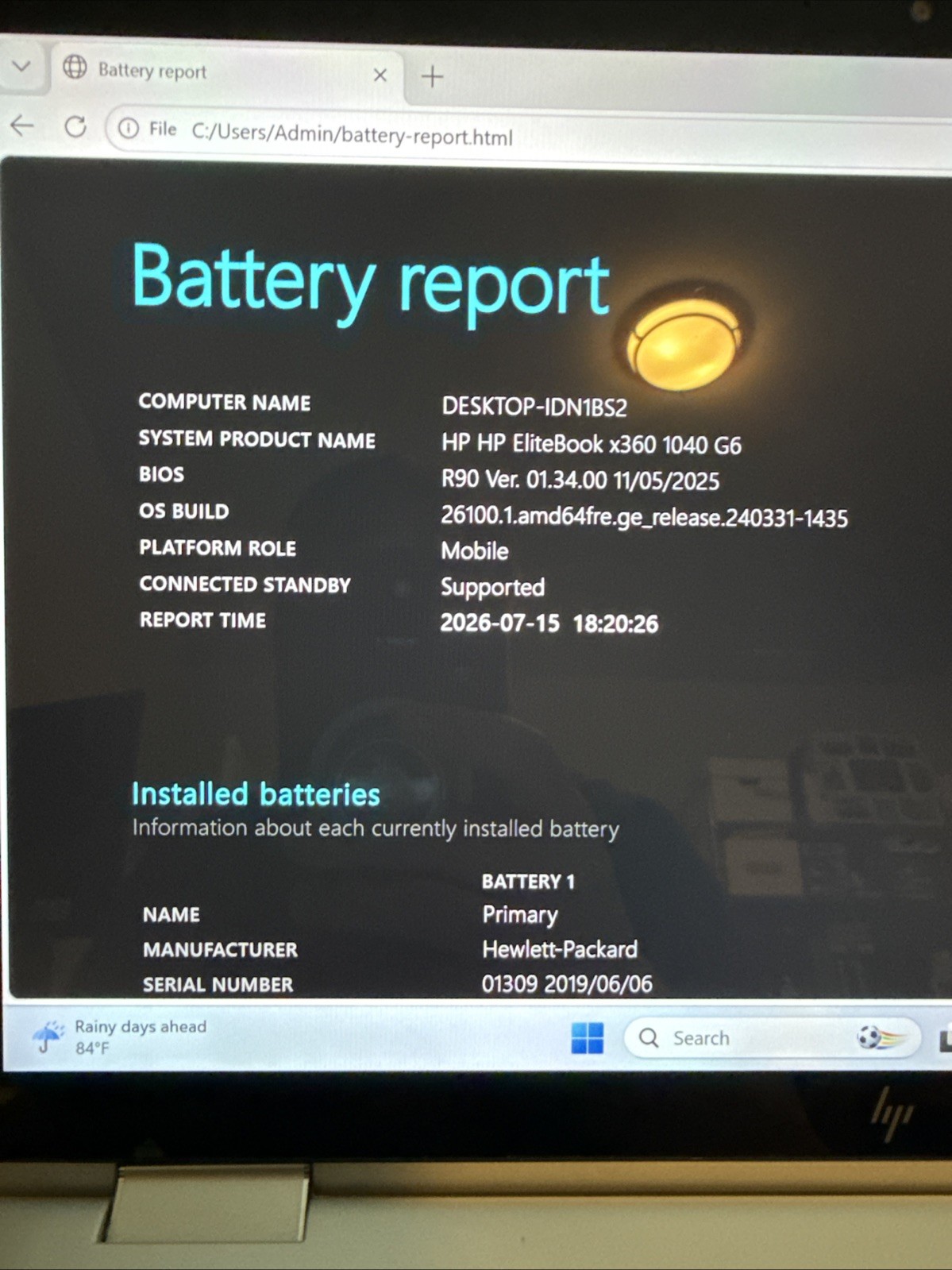HP EliteBook x360 1040 G6 (Intel Core i5 8th Gen @ 1.60GHz, 8GB RAM, 256GB SSD)