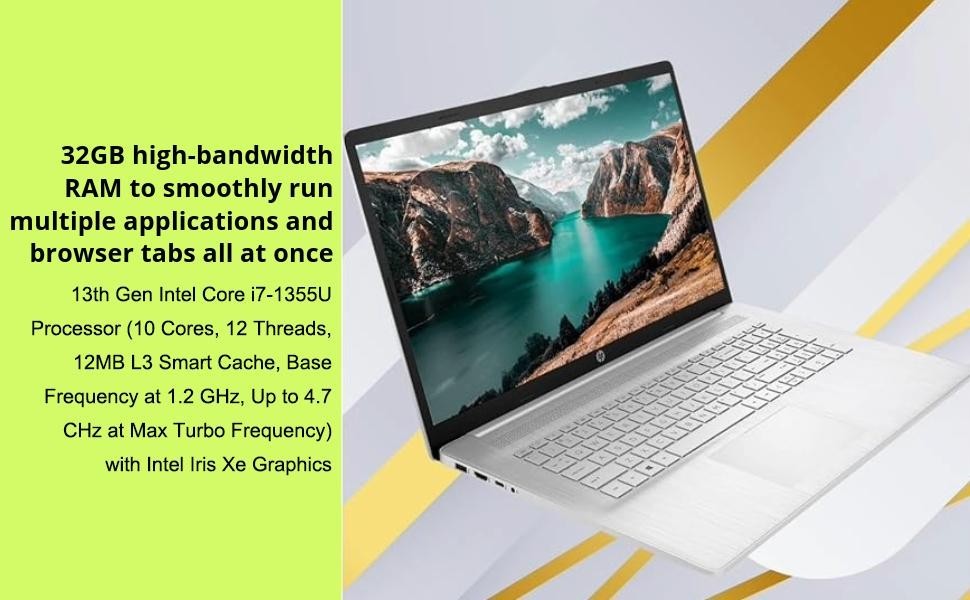 HP 2023 Latest Essential Laptop, 17.3″ HD+ Touchscreen, 13th Gen Intel Core i7