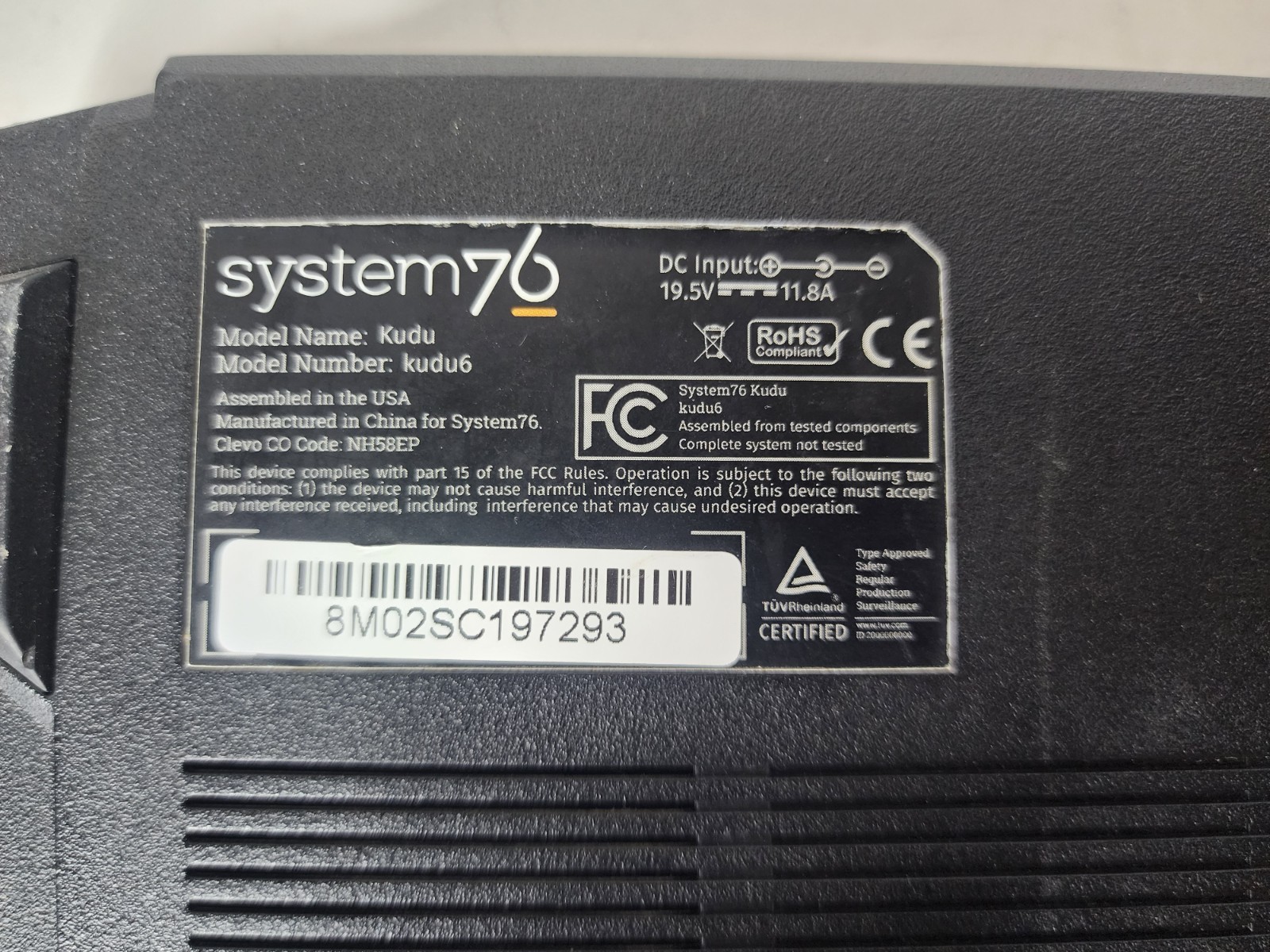 System76 Kudu6 Amd Ryzen 9 5900HX@3.30ghz 64gb Ram 2tb Nvme Ssd Nvidia Rtx 3060