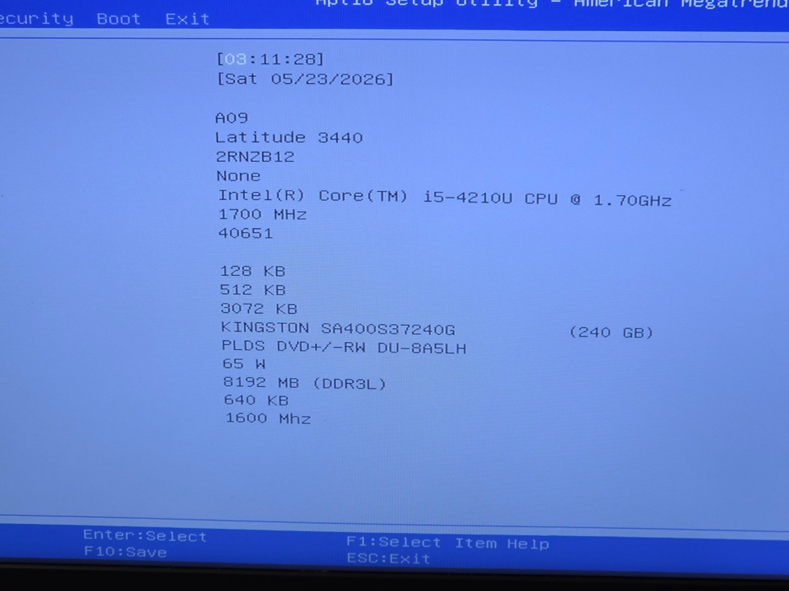 14″ DELL LATITUDE 3440 i5-4210u 8GB 240GB SSD WIN11 PRO – NO BATTERY