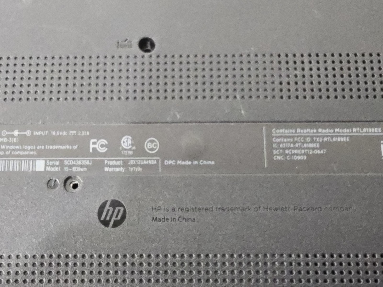 HP 15-1039WM 15.6″ Laptop Intel Celeron-N2840 Parts / Repair READ No HDD
