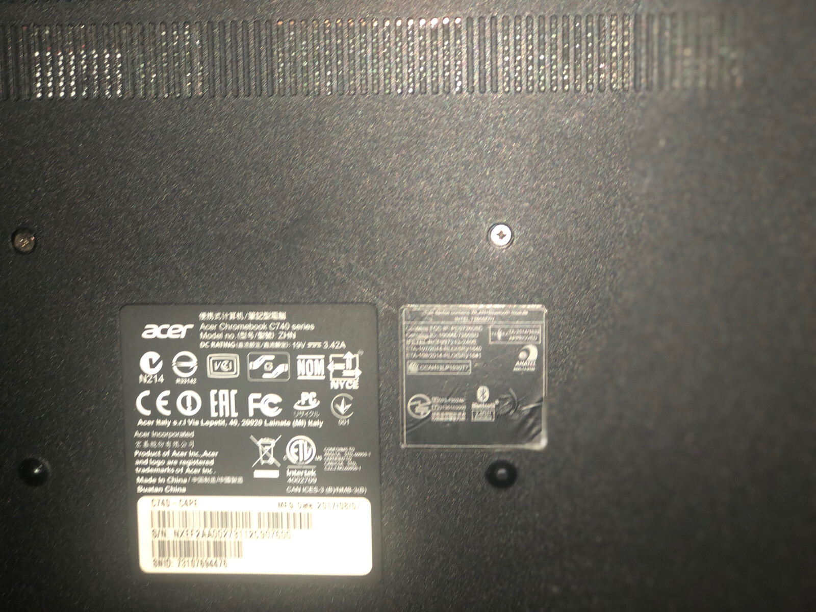 Acer Chromebook 11 C740-C4PE 11.6″ Celeron 3205U 1.50GHz 4GB RAM 16GB SSD Parts