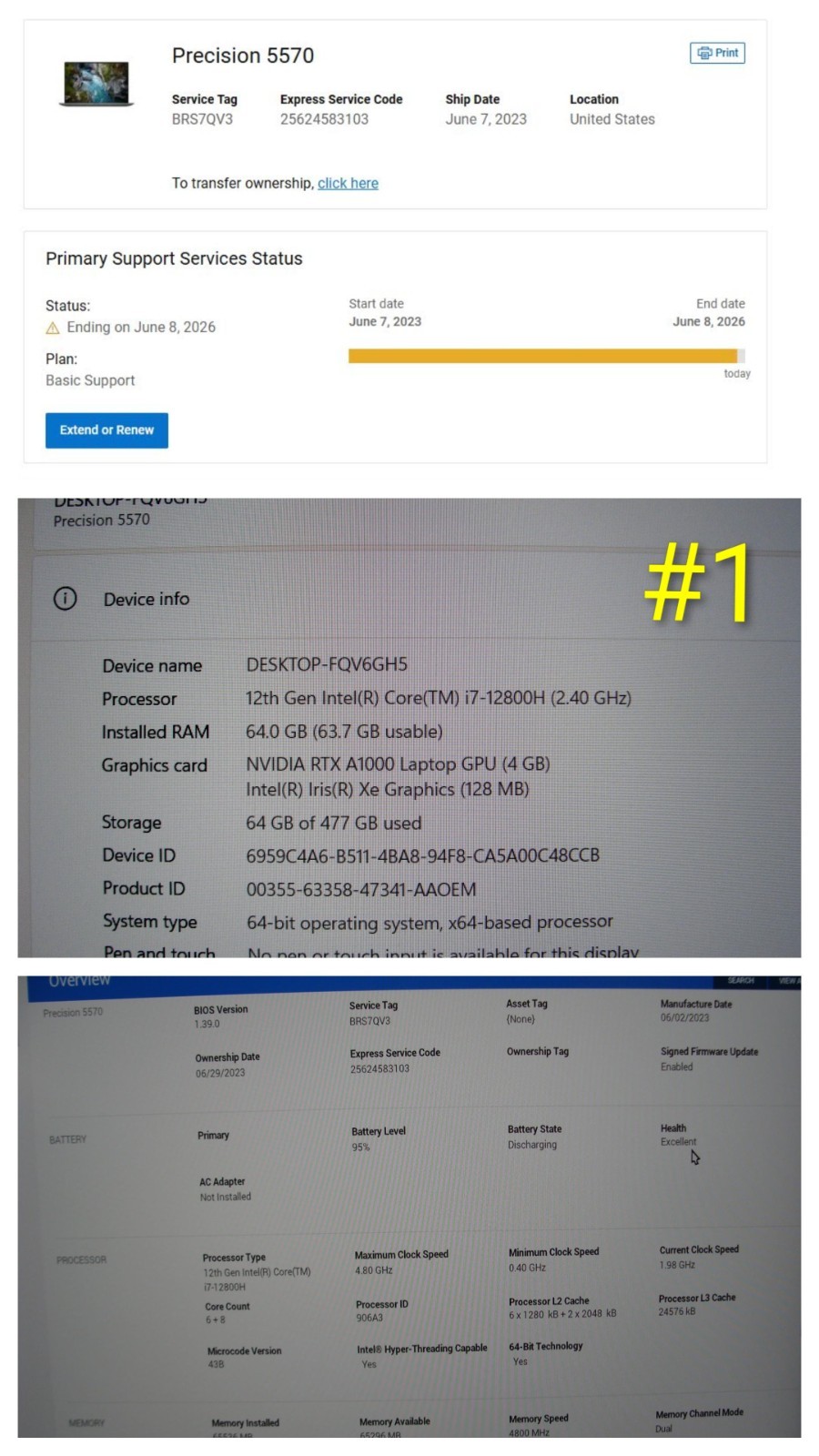 Dell Precision 5570 15.6″FHD+ i7-12800H 2.4GHz 64Gb 512GB RTX A1000 4GB Win11Pro