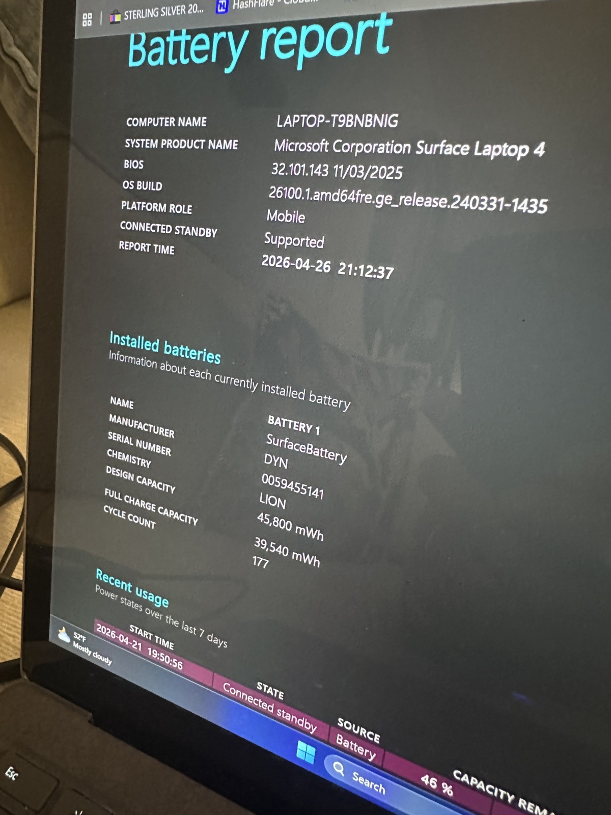 Microsoft Surface Laptop 4 13.5” i7 16GB 512GB Windows 11 Home + Charger – Great