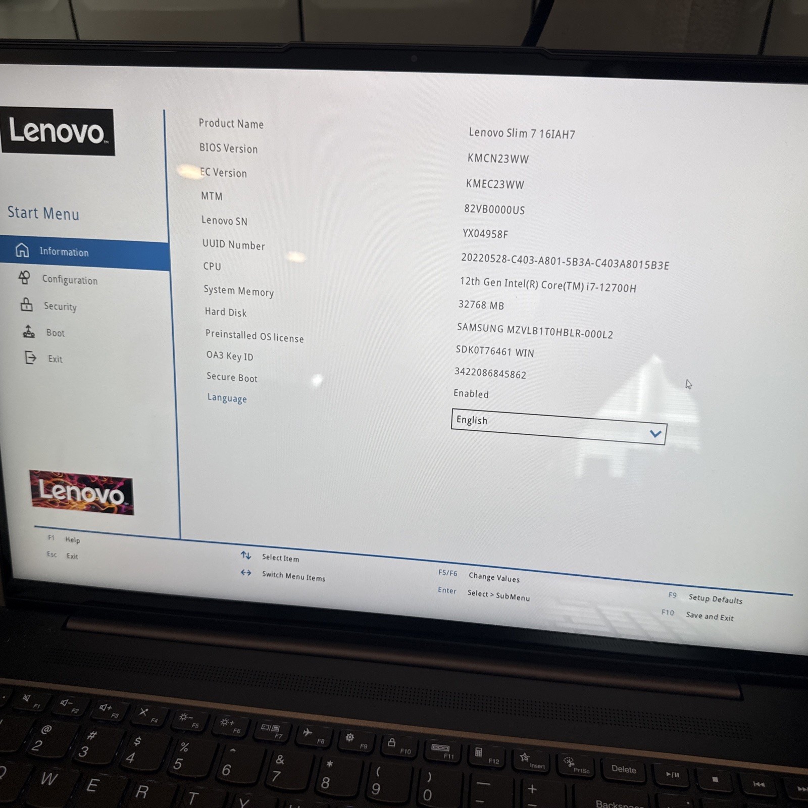 Lenovo Slim 7 16IAH7 16in i7-12700H 32GB 1TB SSD Win 11 Pro Gray