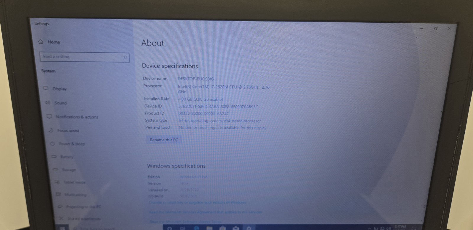 Dell Latitude E5420 14″Core i7 2620M 2.70Gz CPU 4GB RAM 500GB HDD Windows 10Pro