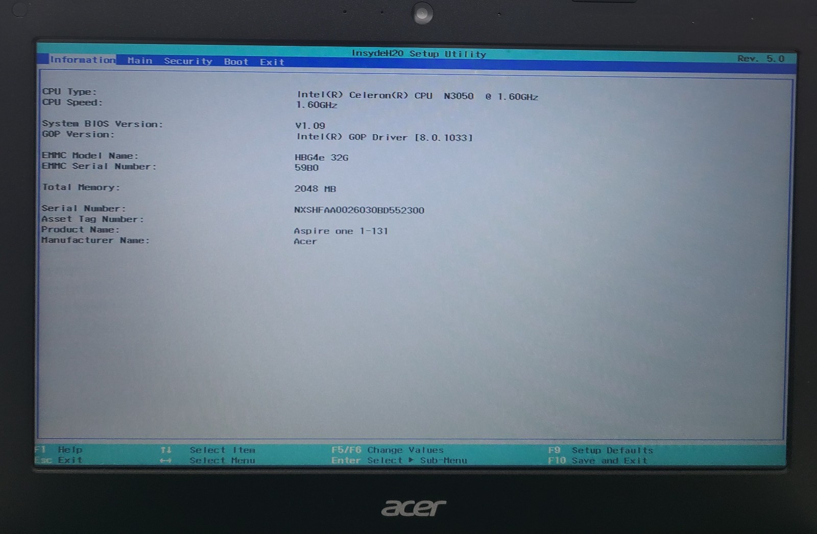 Acer Aspire One Cloudbook 11 Laptop Intel Celeron N3050 2GB 32GB eMMC NO OS (FL)