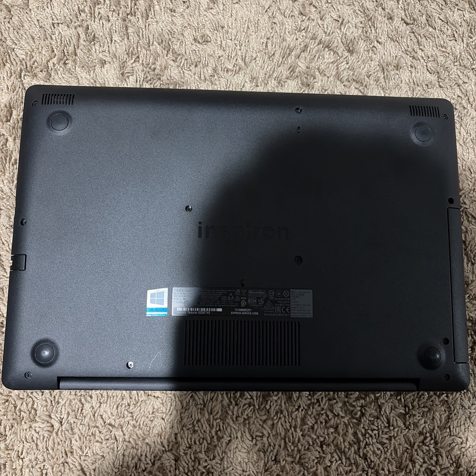 Dell Inspiron 3580 Celeron 4205U 1.80Ghz 8Gb 128Gb SSD 15.6 HD LED Charger Win11
