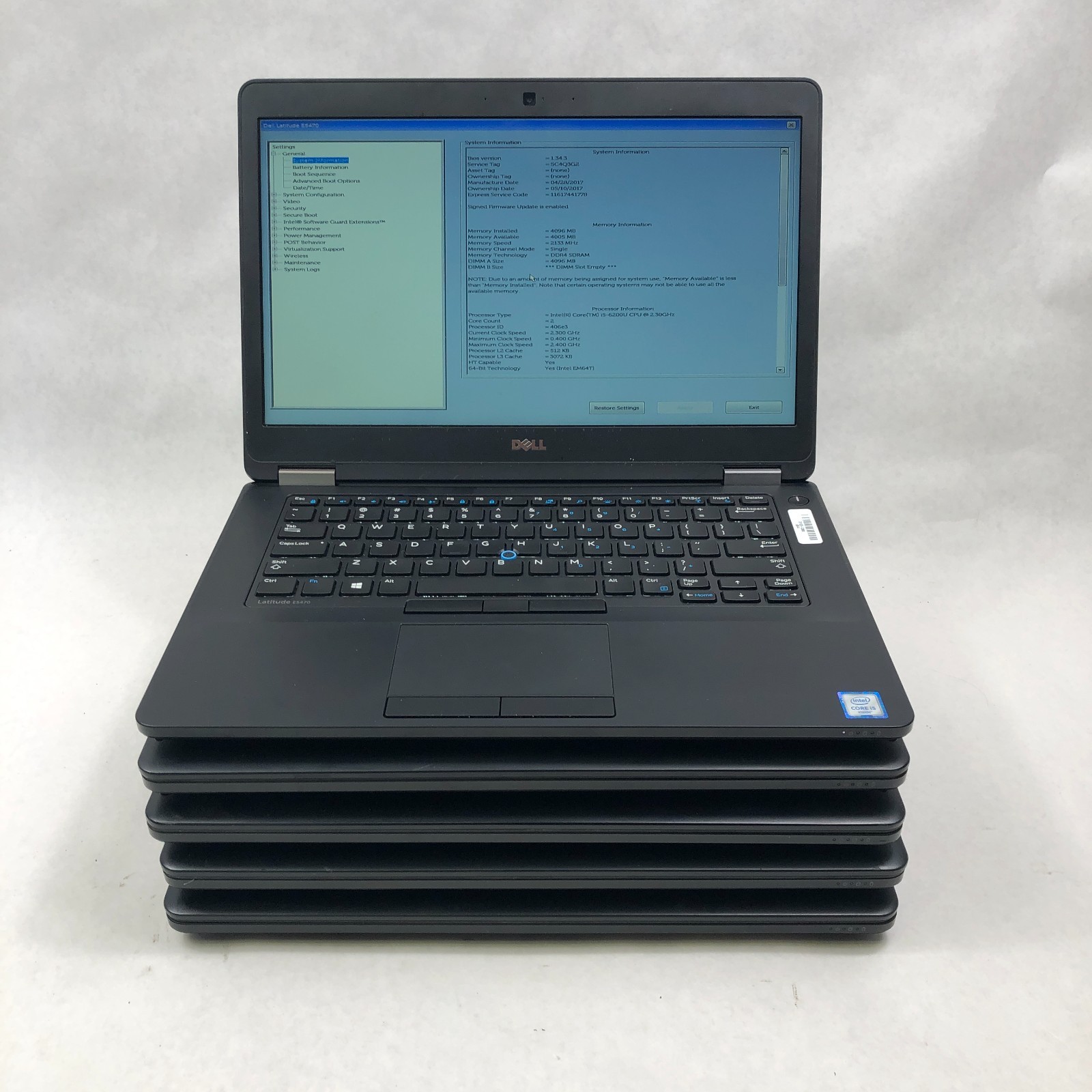 Lot of 5 Dell Latitude E5470 Intel Core i5-6300U 4/8GB RAM No HDD *Read*