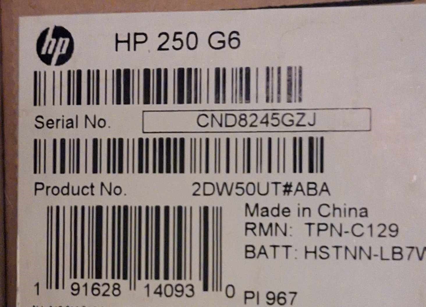 15.6″ HP 250 G6, i3-6006U, 4GB, 500GB HDD