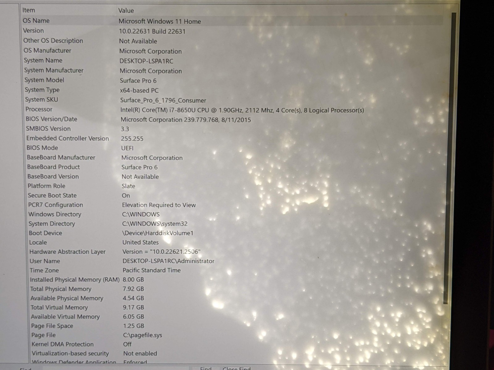 MS Surface Pro 6 1796 12.3″ 2736×1824 TOUCH i7-8650U 1.9GHz 8GB 256GB SSD AS-IS