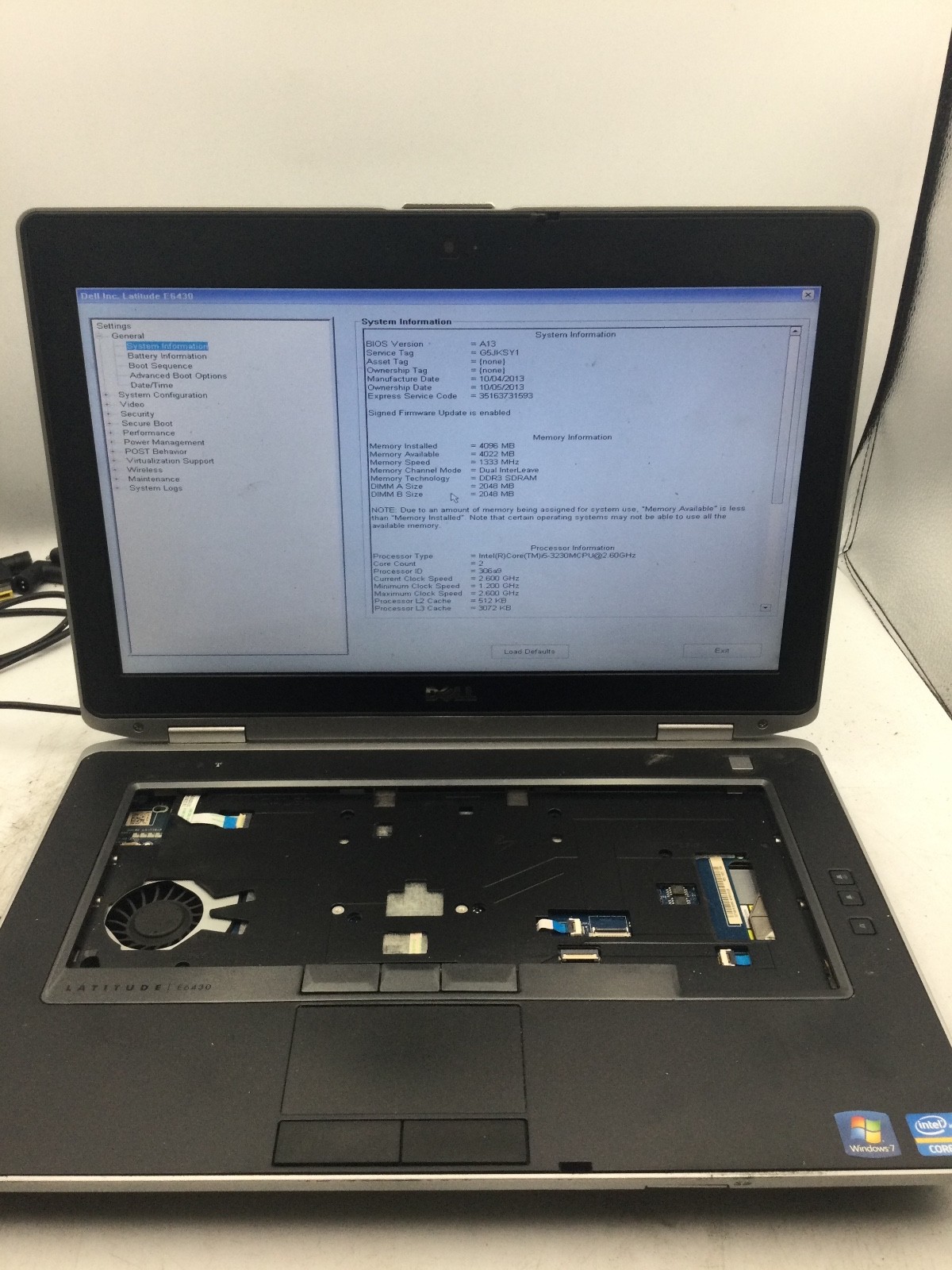 DELL LATITUDE E6430 – BOOTS TO BIOS – INTEL I5 3230M – 4GB RAM – READ DESCRIP-BB