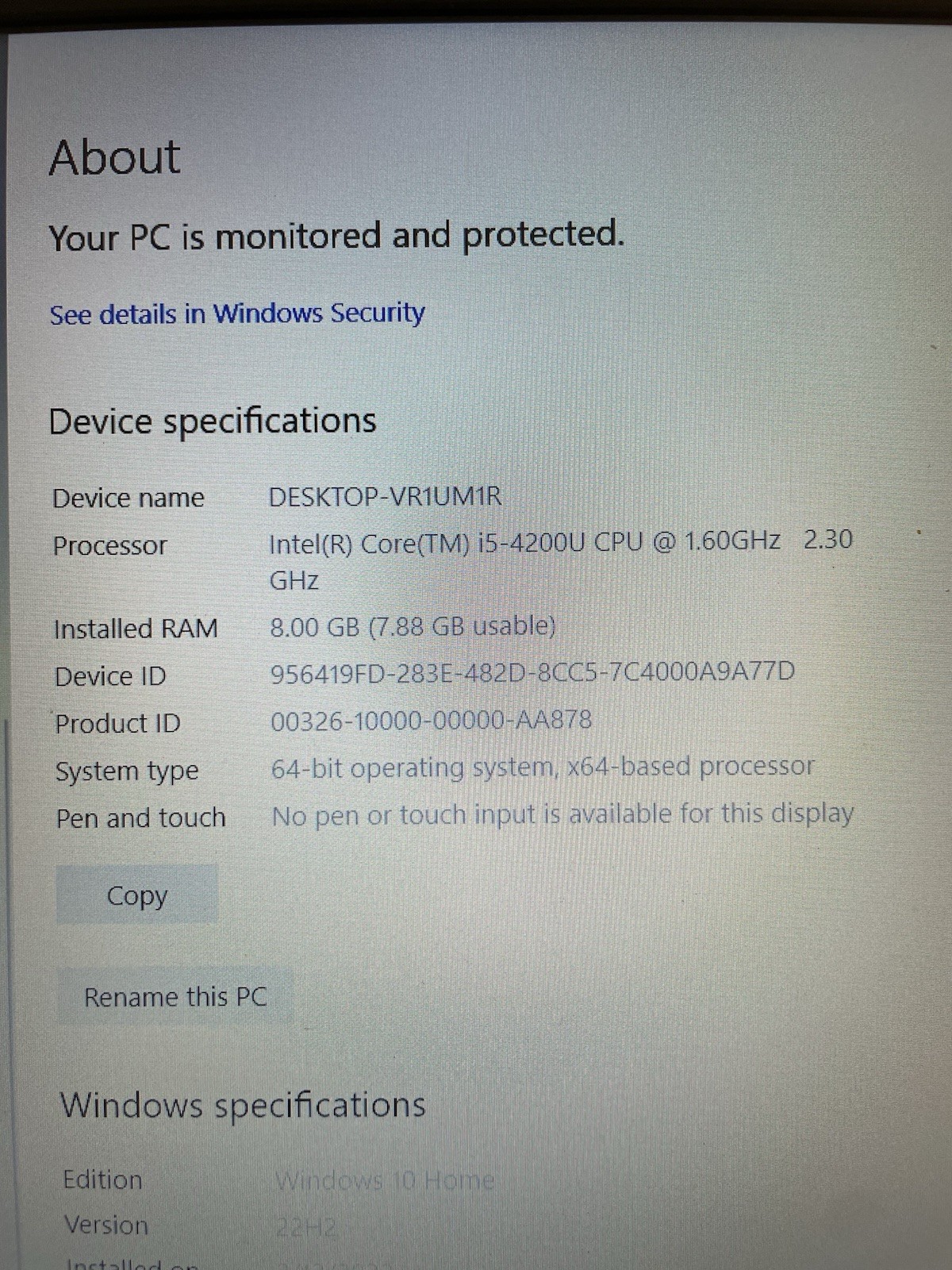 Acer Aspire E1 15.6″ intel i5 CPU 8GB RAM