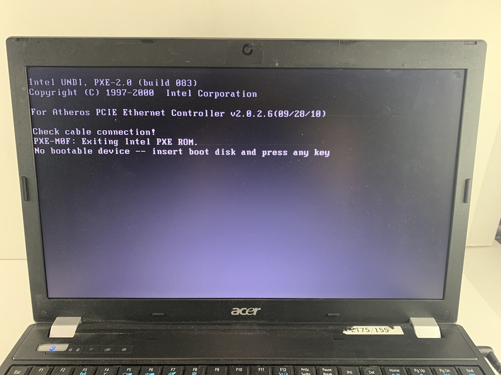 Acer Travel Mate 5760-6477 Laptop No Hard Drive No AC Adapter As Is For Parts!