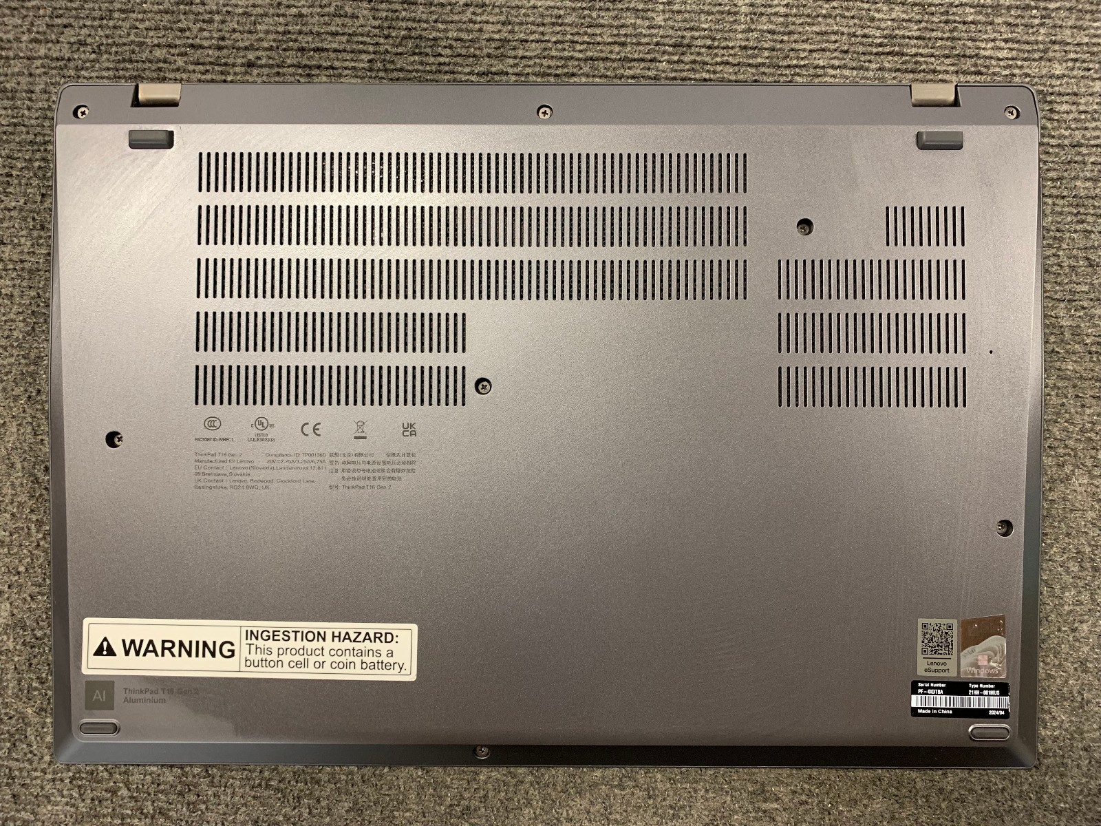 Lenovo ThinkPad T16 Gen 2 15.6″ Touch Laptop i7-1355U 16GB RAM 512GB NVMe As Is