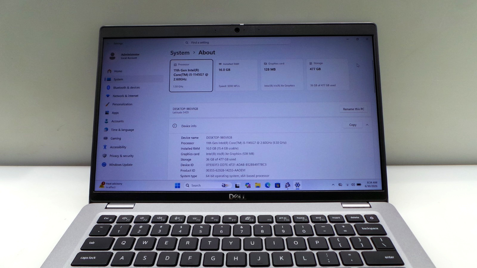 Dell Latitude 5420 | 14″ | i5-1145G7 2.60GHz | 16GB RAM 512GB NVMe | ***READ***