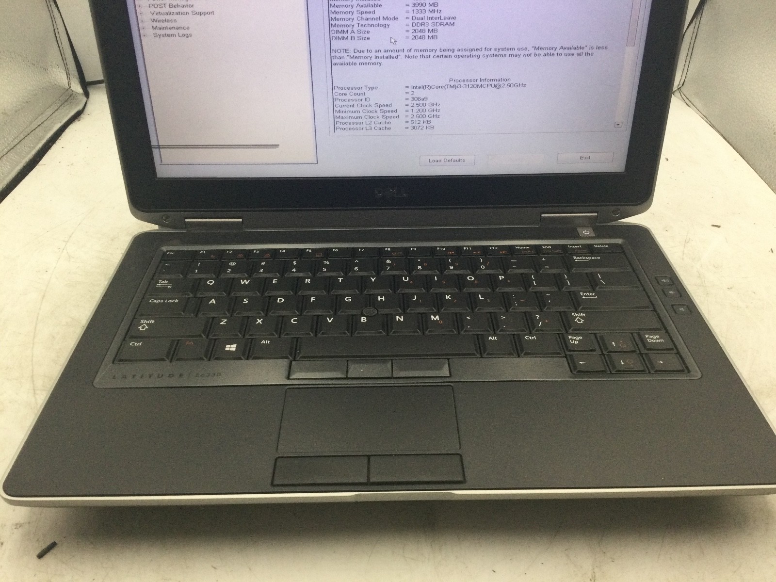 DELL LATITUDE E6330 – BOOTS TO BIOS – INTEL I3 3120 – 4GB RAM – 13″ – READ – BB!