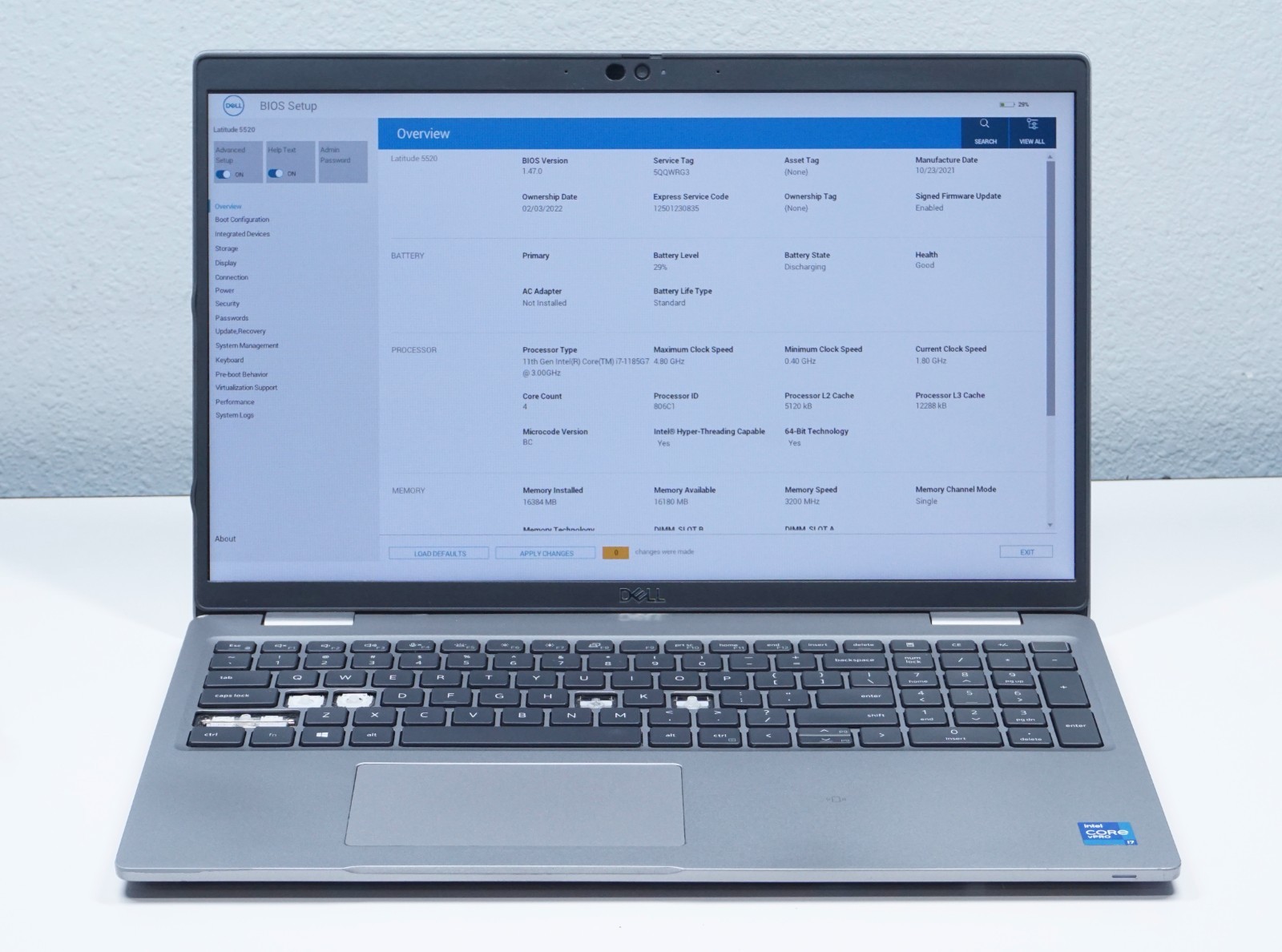 Dell Latitude 5520 15.6 Gray FHD Intel Core i7-1185G7 @3GHz 16GB (Bad Chassis)