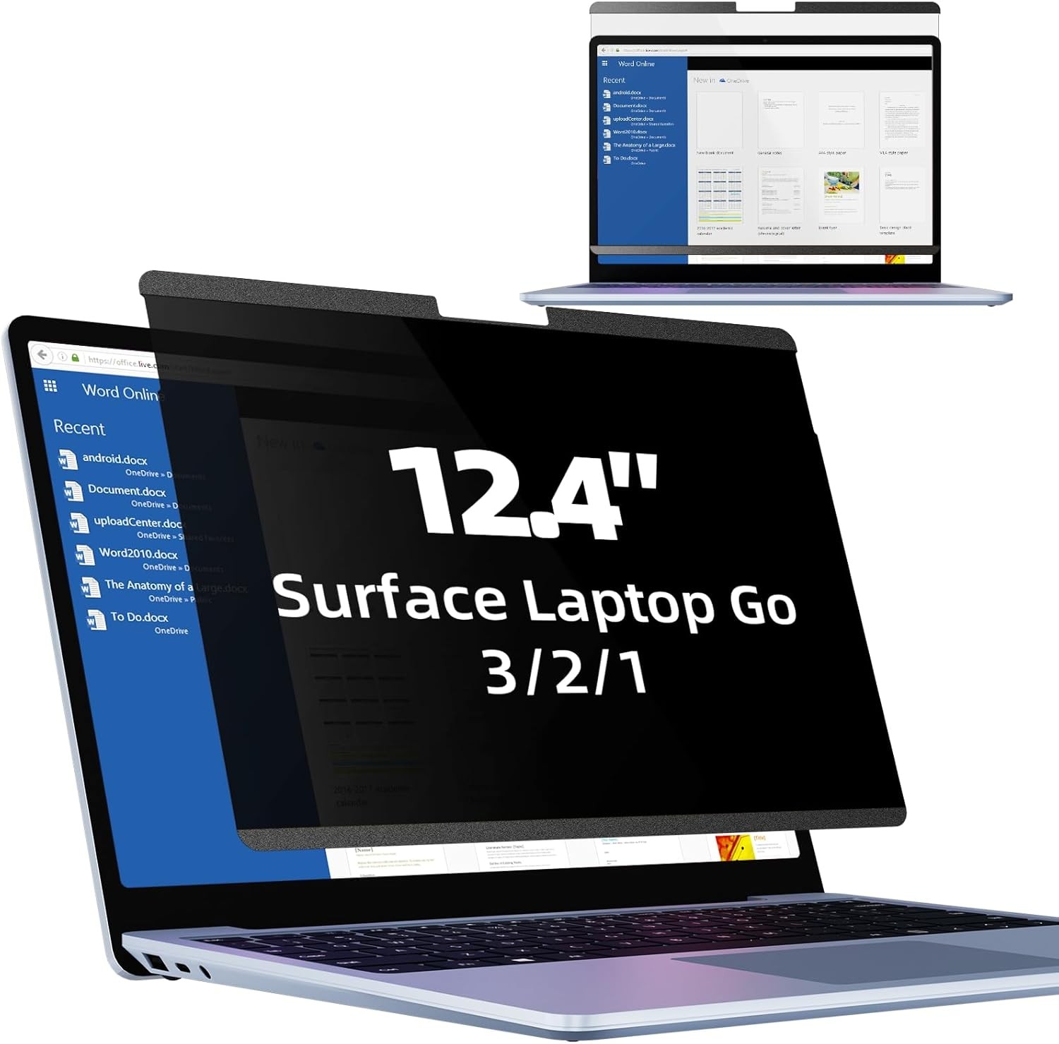 Magnetic Privacy Screen for 12.4 inch Microsoft Surface Laptop Go 3/2/1 Removabl
