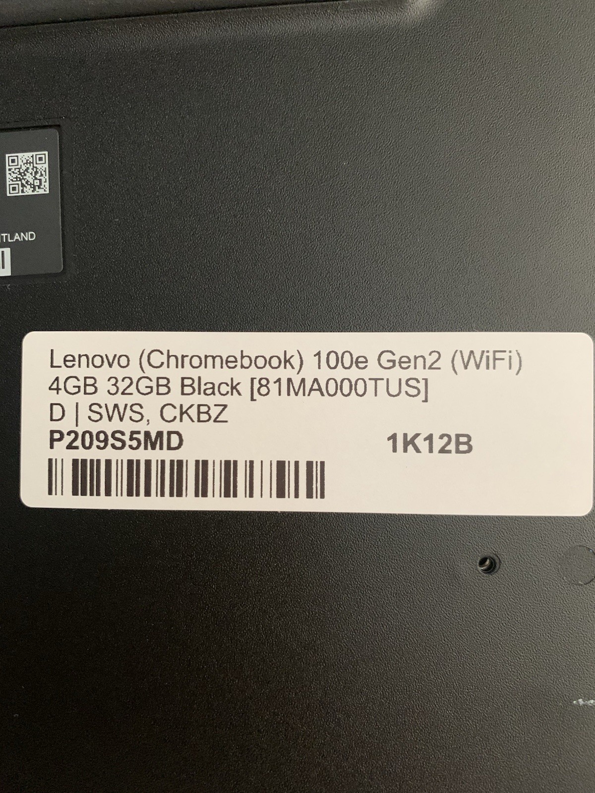 Laptop Lenovo 100e Gen 2 Chromebook 4GB 32GB WiFi Tested w/ Charger