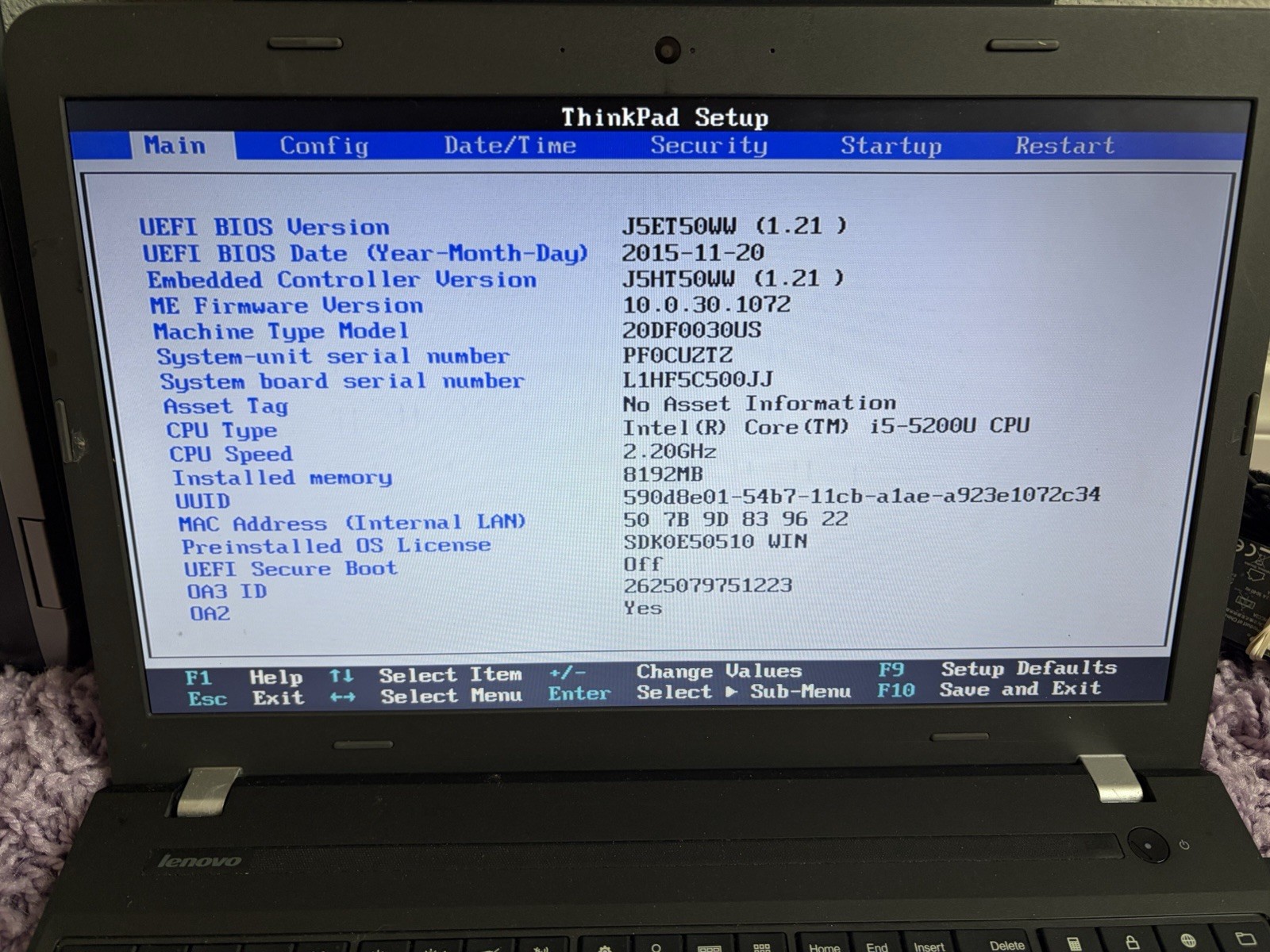 Lenovo Thinkpad E550 8Gb Ram I5