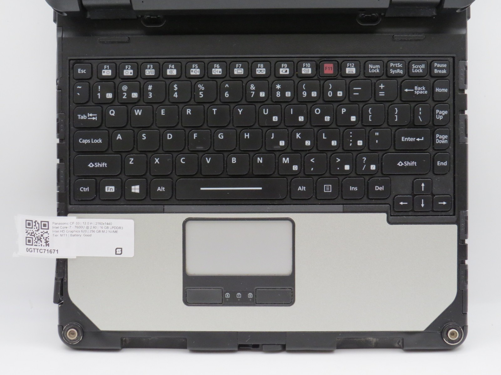 Panasonic CF-33 Toughbook i7-7600U@2.8 | 16/256GB SSD | 12″ Touch | No OS/AC