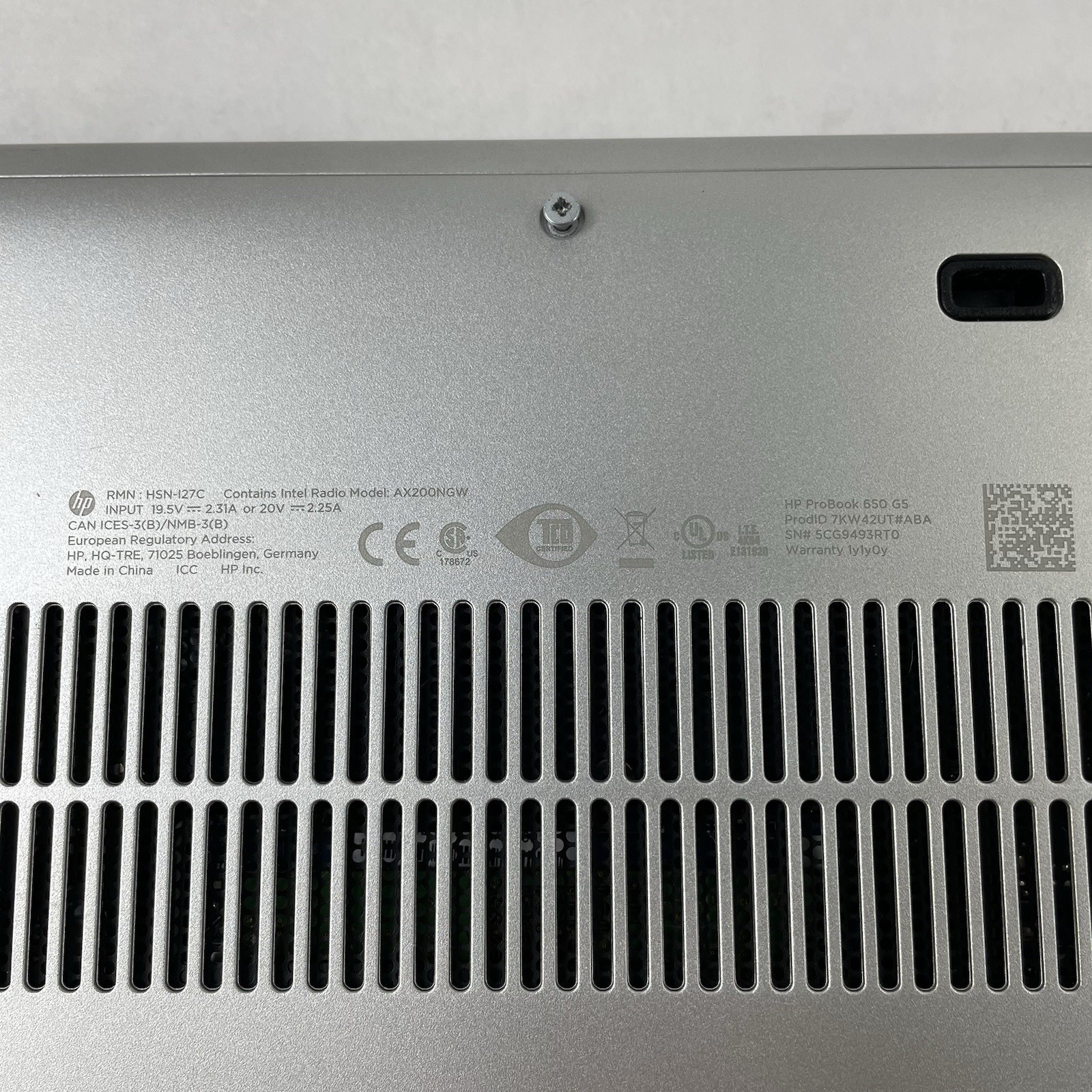HP ProBook 650 G5 15.6″ i5-8265U 1.60 GHz 8 GB RAM No SSD/OS/AC – No Sound