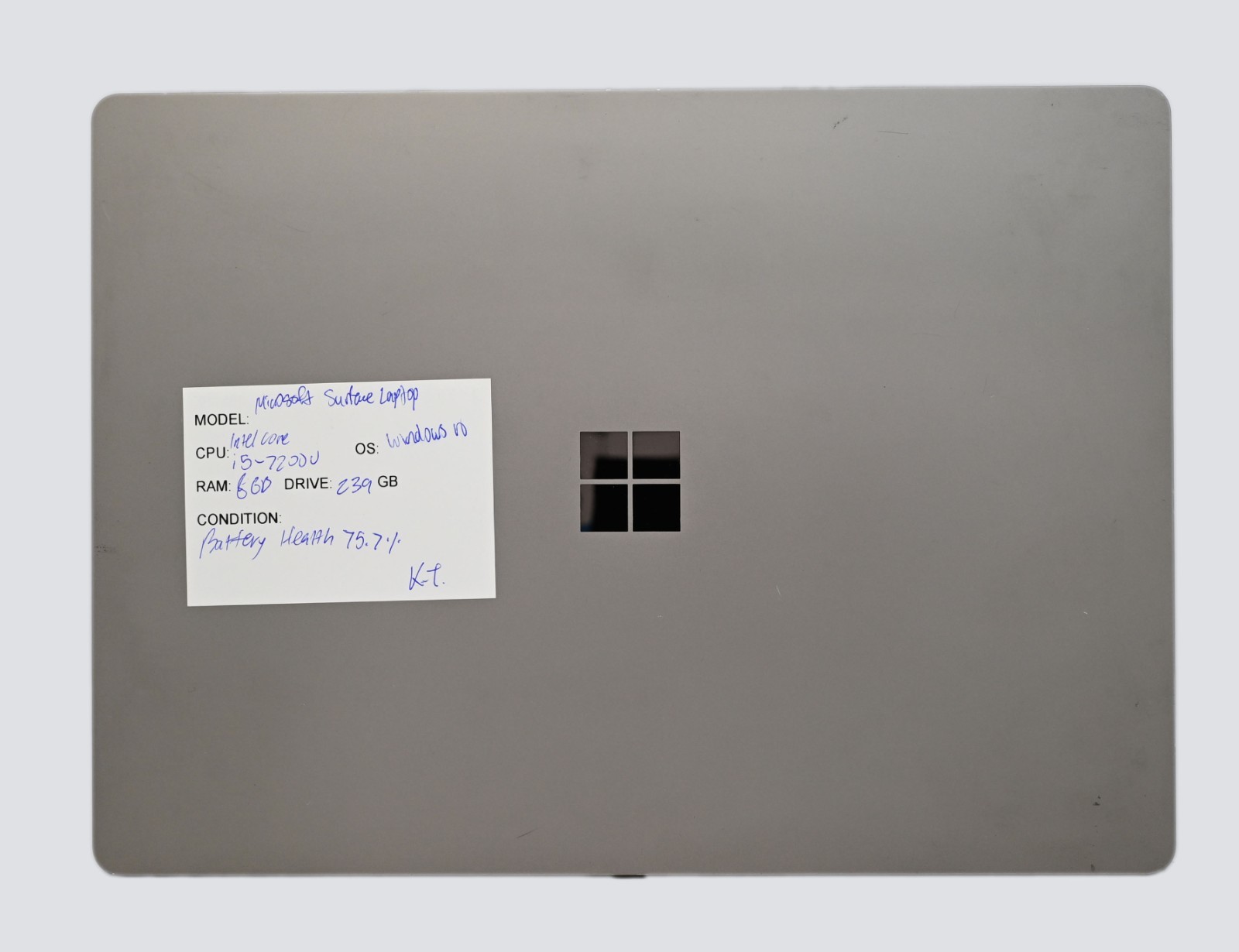 Microsoft Surface Laptop 1769 i5-7200u 2.5GHz 8GB RAM 256GB SSD