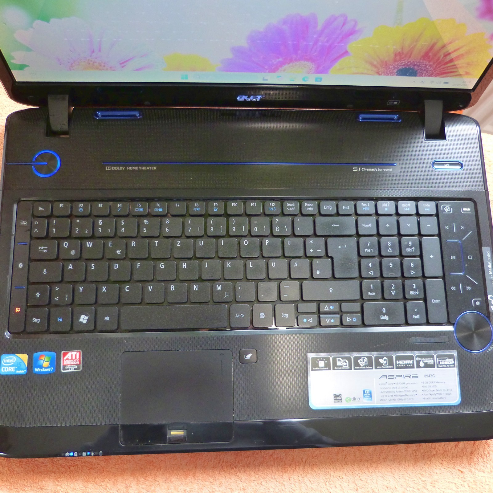 Acer 8942 Cinema Monster 18″ FULLHD GEMSTONE l SSD Windows 11 l TURBO i5 HDMI.