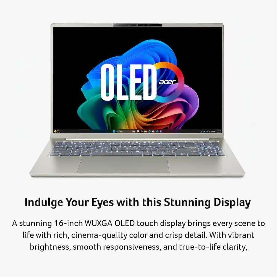 Acer Swift Go 16″ OLED Touch Laptop Intel Core Ultra 7 355 32GB RAM 2TB SSD