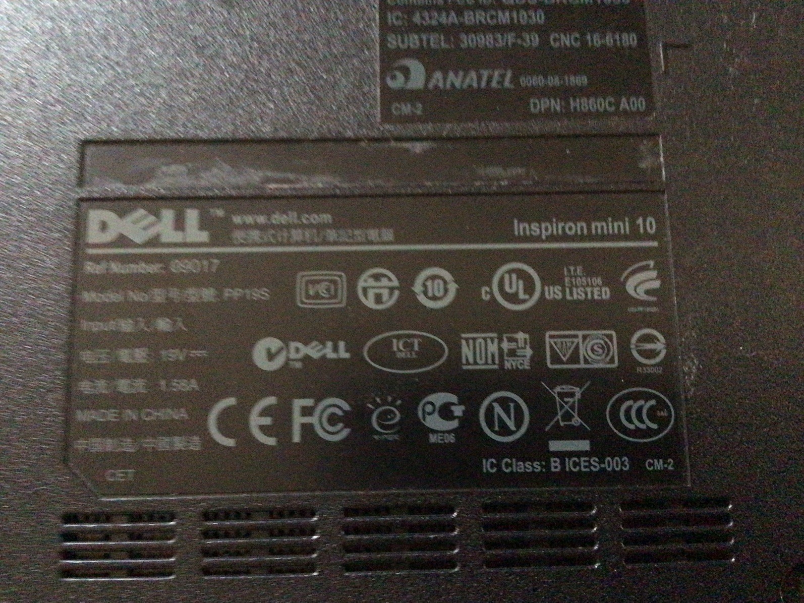 Dell Inspiron Mini 10 PP19S Netbook Atom Z520 1.60Ghz/1GB 10.1″ Laptop Computer