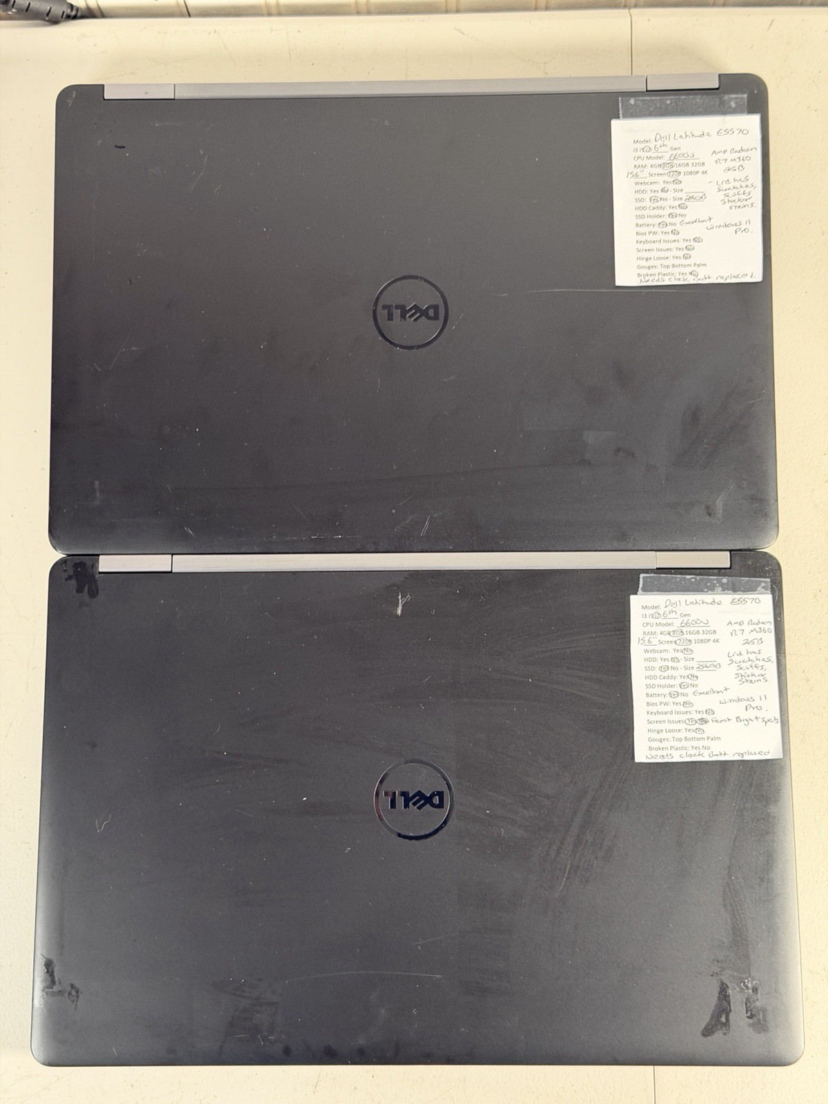 Lot of 6 Dell Latitude E5570 i7-6600U 8GB 256GB SSD Radeon R7 Win11P No Chargers