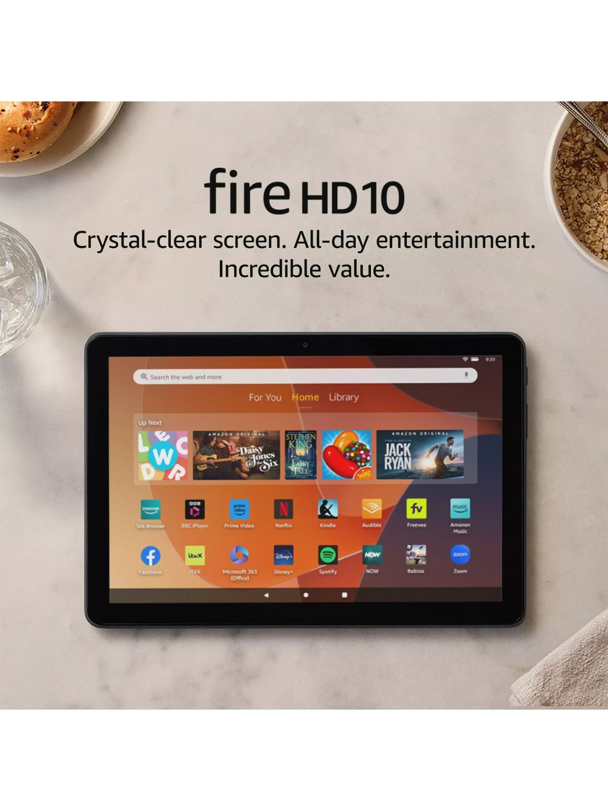 Amazon Fire HD 10 11th Gen 32GB, Wi-Fi, 10.1″ – Black (with Case & Screen…