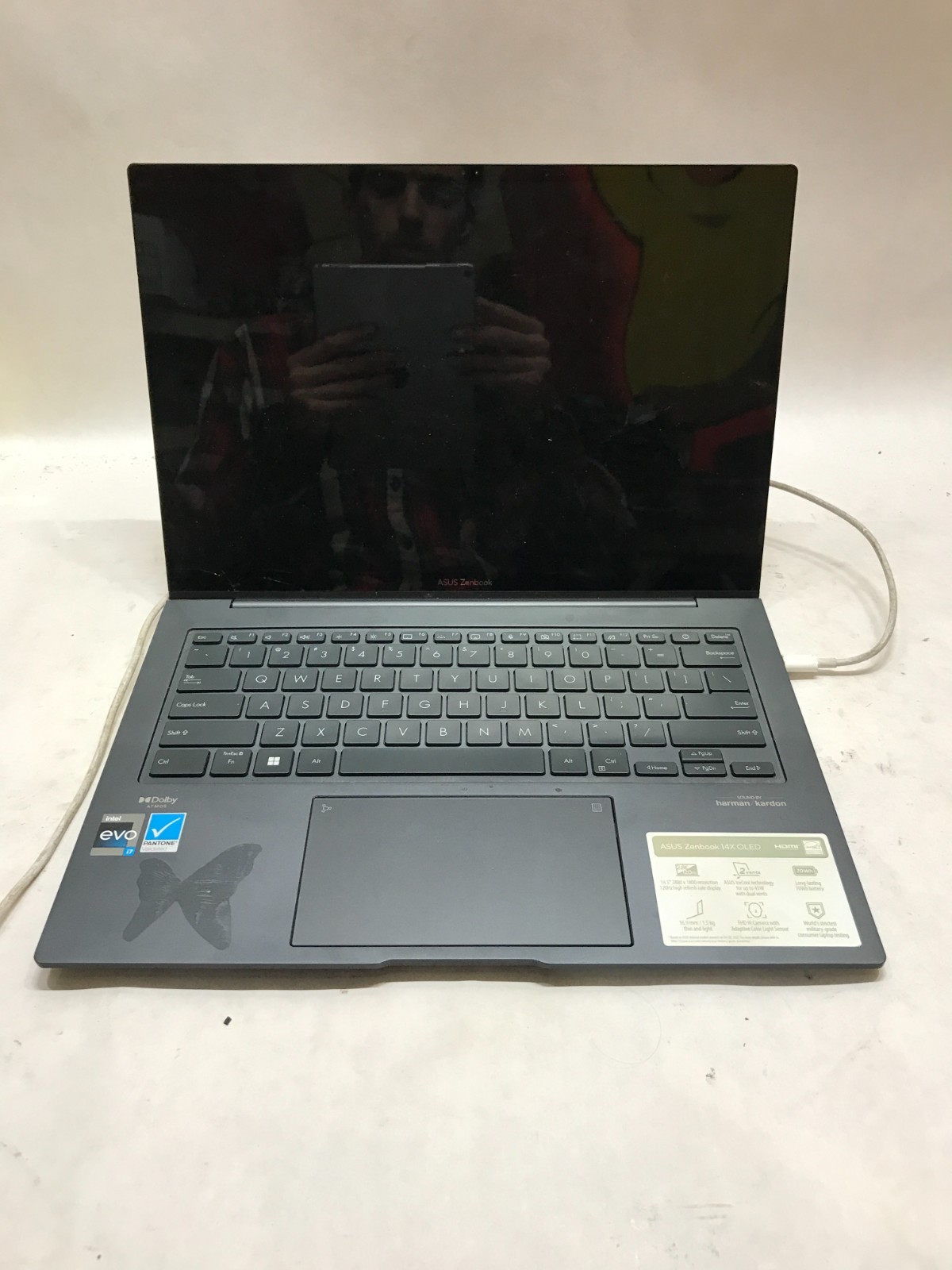 Asus ZenBook 14X OLED 14″ Intel Core i7 EVO 8GB RAM NO SSD/OS For Parts READ -DW