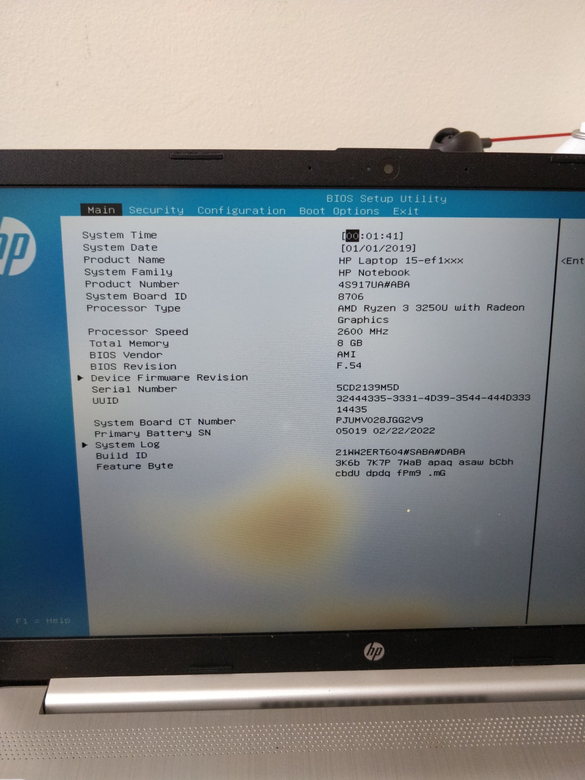 HP 15-EF1082NR AMD Ryzen 3 3250U@2.60GHz 8GB RAM NO DRIVE PARTS 8811