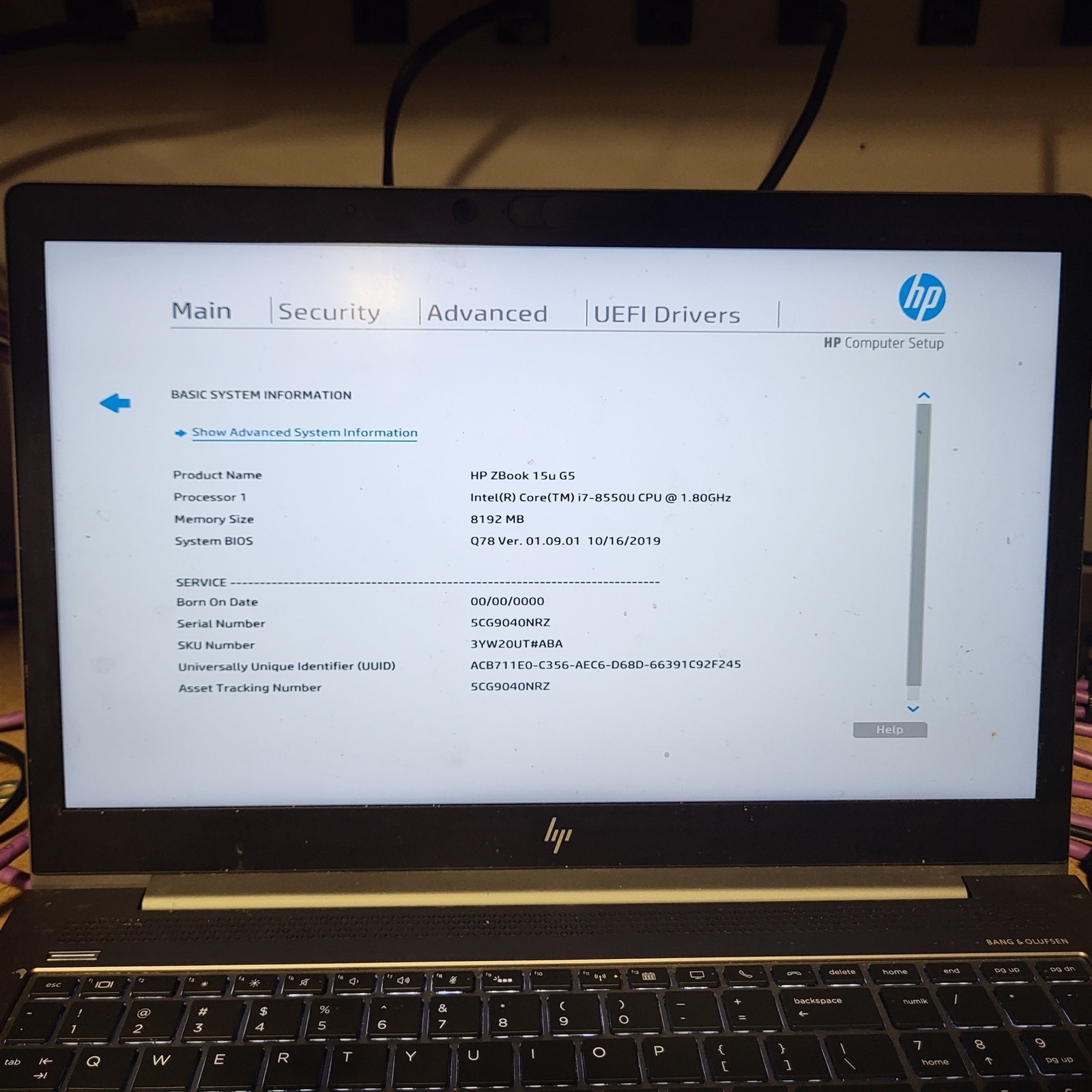 Trackpad Issues HP ZBook 15u G5 Laptop Intel i7-8550U 1.8GHz 8GB 256GB SSD